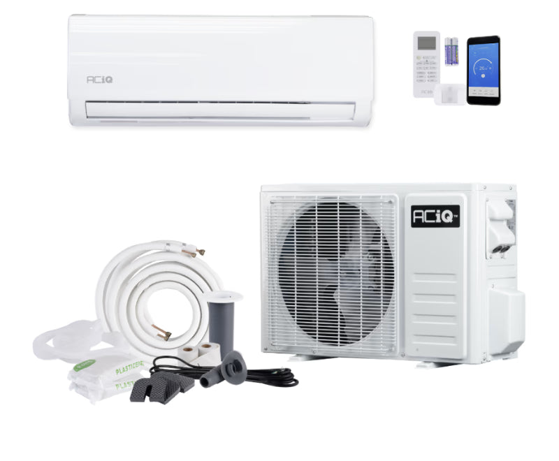12,000 BTU ACiQ Essentials 21 SEER2 Single Zone Wall Mounted Mini Split Heat Pump System - R454B | White | 115V