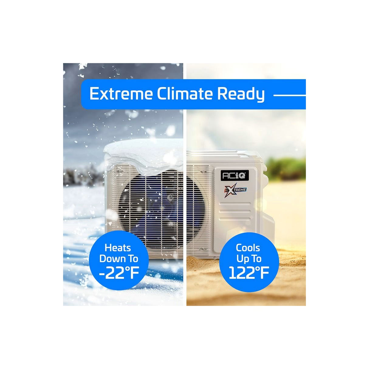 24,000 BTU 23 SEER ACiQ Single Zone Ceiling Cassette Mini Split System | Extreme Series