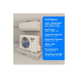 12,000 BTU 25.5 SEER ACiQ Extreme Series Single Zone Wall Mount Mini Split System - WiFi Enabled - R454B